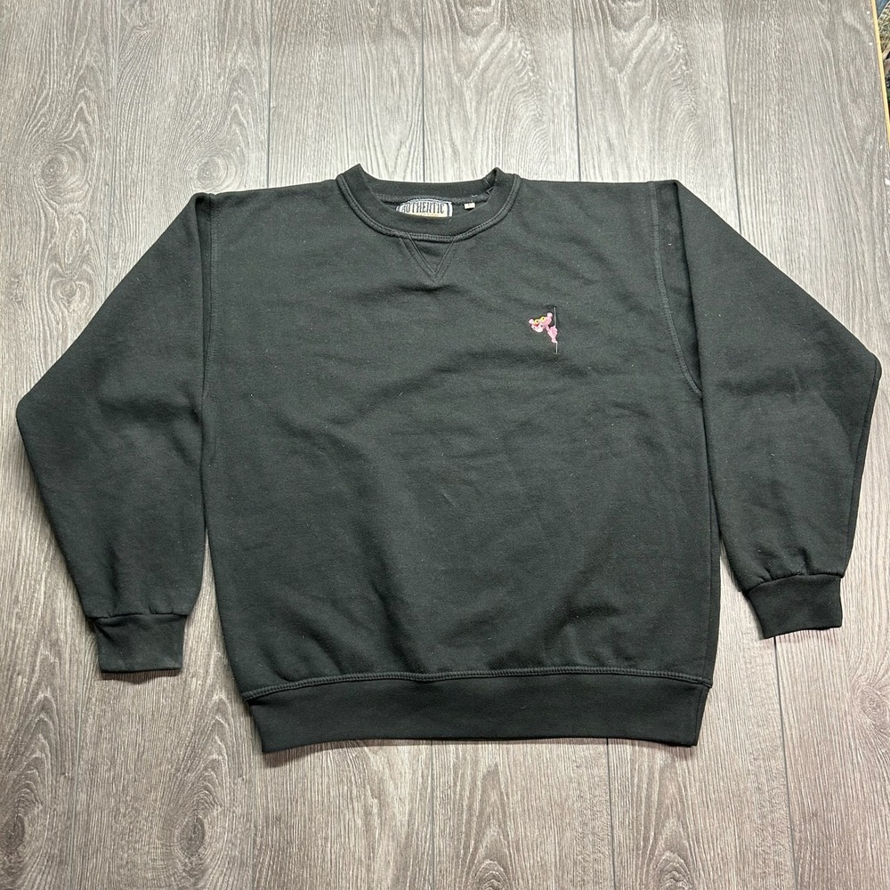 Vintage Pink Panther Authentic Collection Black Sweatshirt Mens Large Retro